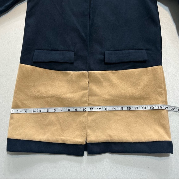 Colorblock Open Front Overcoat - Picture 6 of 7